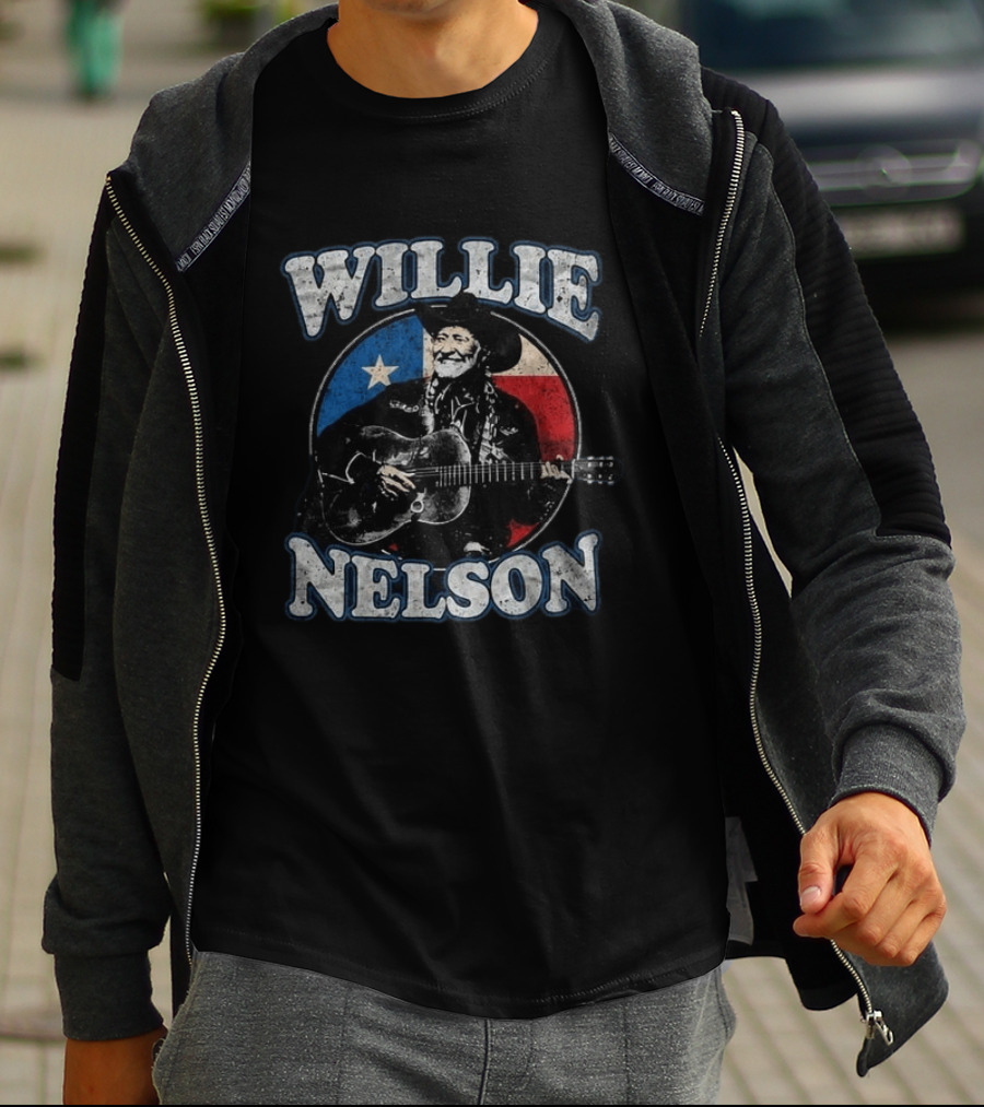 Willie Nelson Texas Flag Guitar Tour Dates 2026 T-Shirt