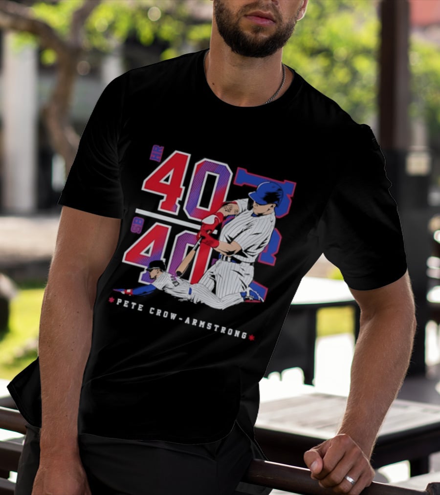Pete Crow Armstrong 40 40 HR SB Club Chicago Cubs Players T-Shirt