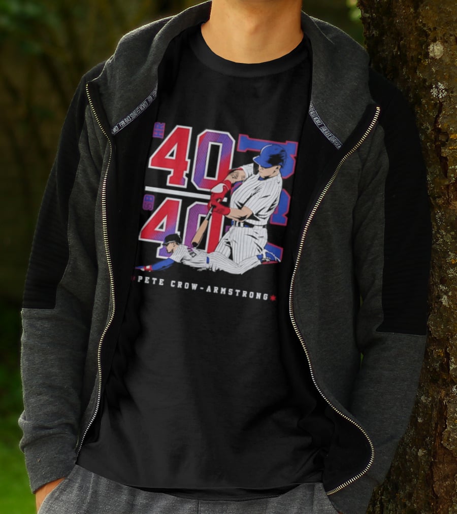 Pete Crow Armstrong 40 40 HR SB Club Chicago Cubs Players T-Shirt