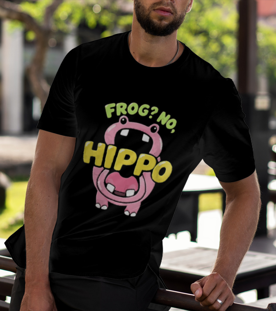 Frog No Hippo Pink Character Cartoon Playful T-Shirt