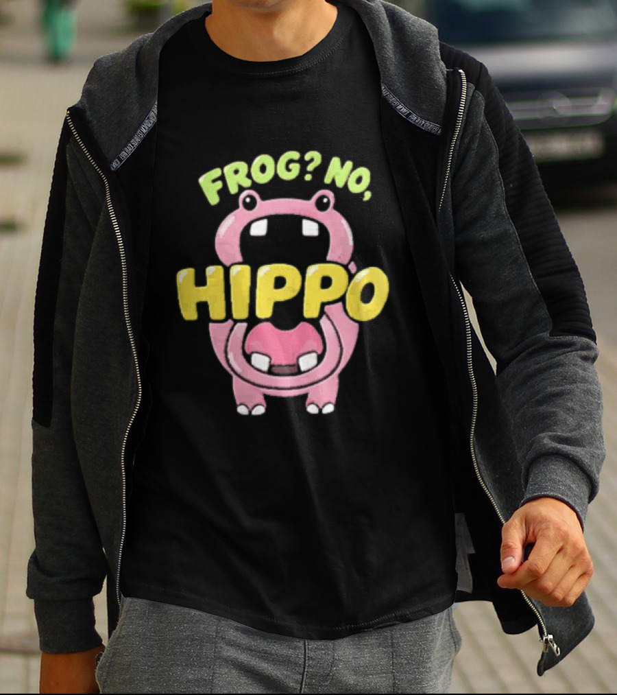 Frog No Hippo Pink Character Cartoon Playful T-Shirt