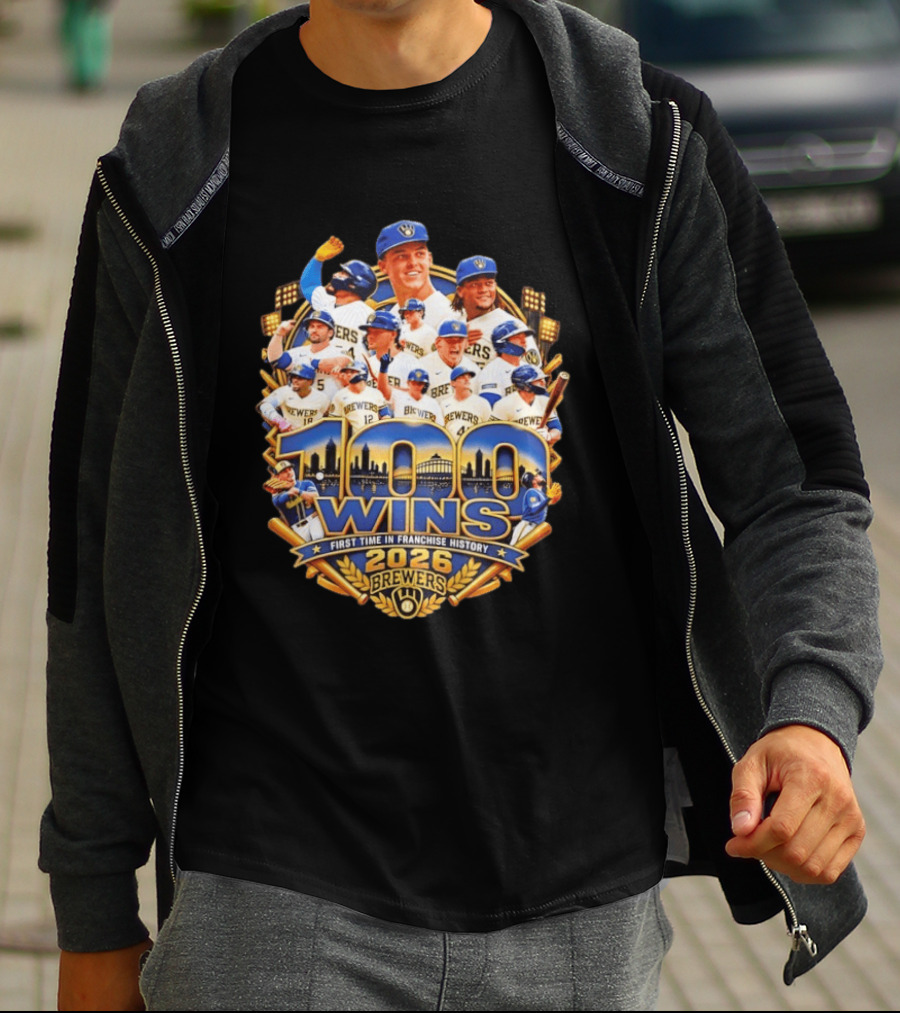 Milwaukee Brewers 100 Wins First Time In Franchise History 2026 Celebration T-Shirt