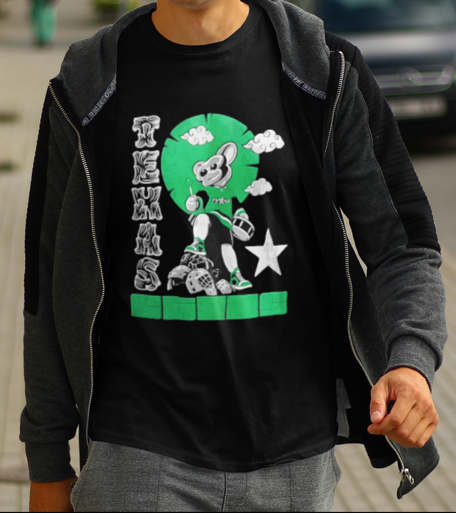 Texas Stars Lollipop Drum Helmets Figures T-Shirt