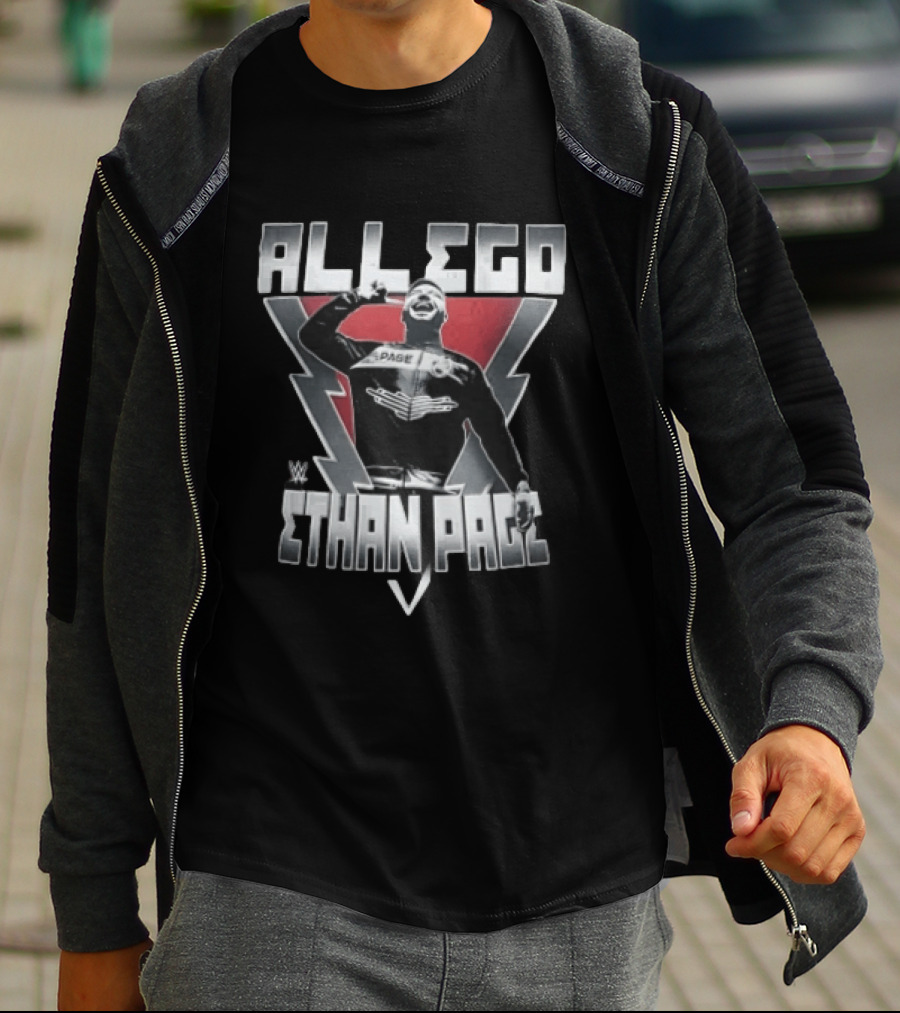 WWE Ethan Page All Ego Lightning Bolts Arms Raised T-Shirt