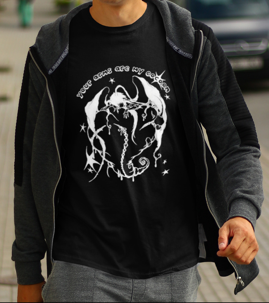 Your Arms Are My Cocoon With Abstract Floral Swirls And Stars T-Shirt