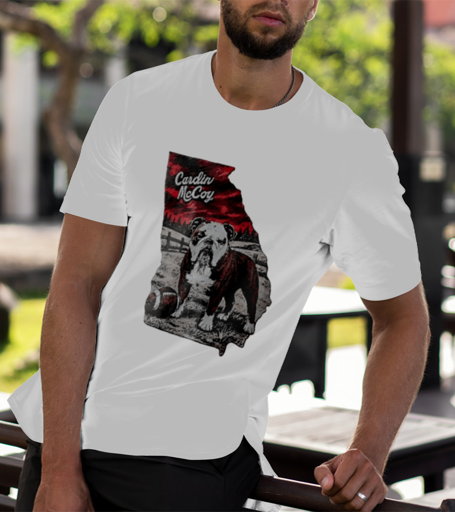 Cardin McCoy Georgia Bulldog Football Landscape T-Shirt