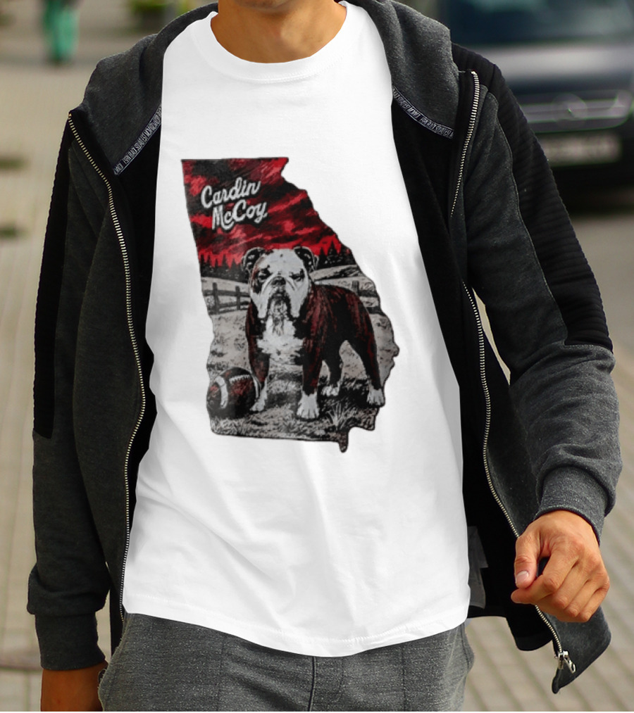 Cardin McCoy Georgia Bulldog Football Landscape T-Shirt
