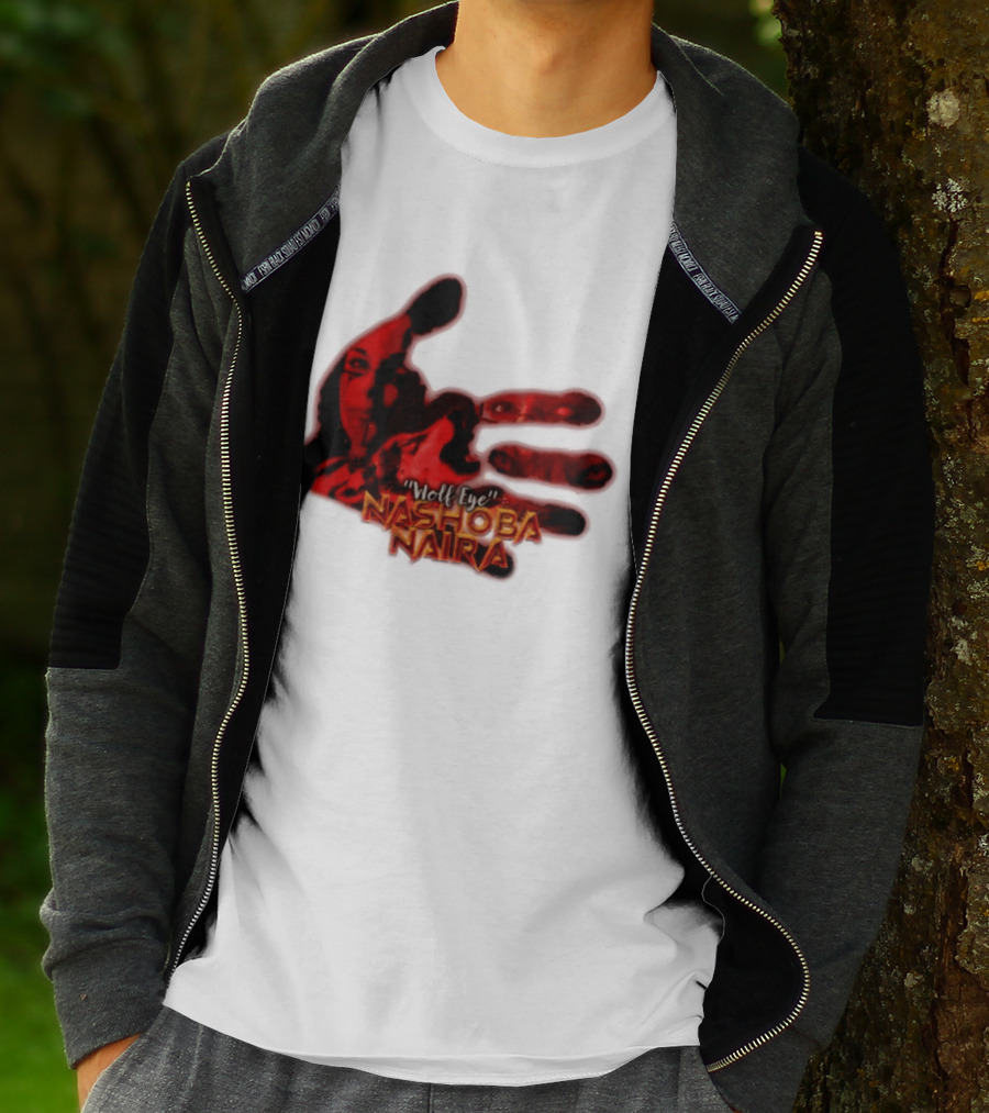 Red Handprint Wolf Eye Nashoba Naira T-Shirt