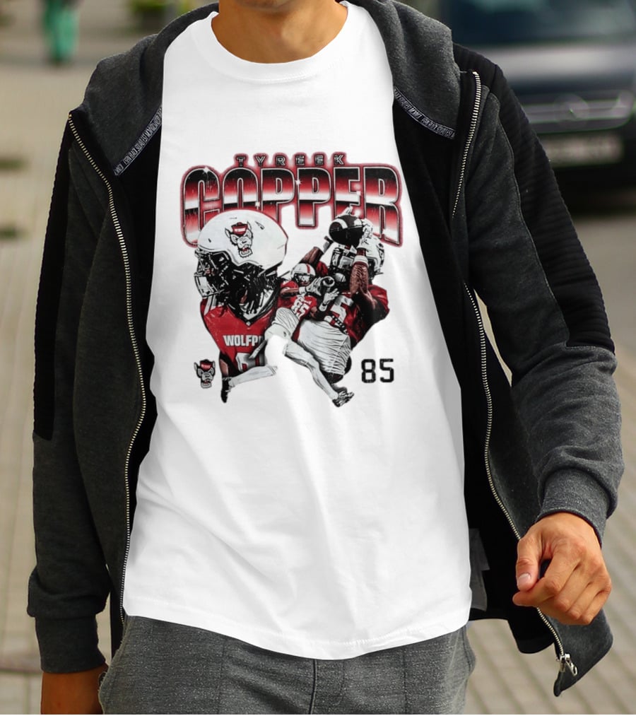 Tyreek Copper NC State Wolfpack Football No 85 T-Shirt