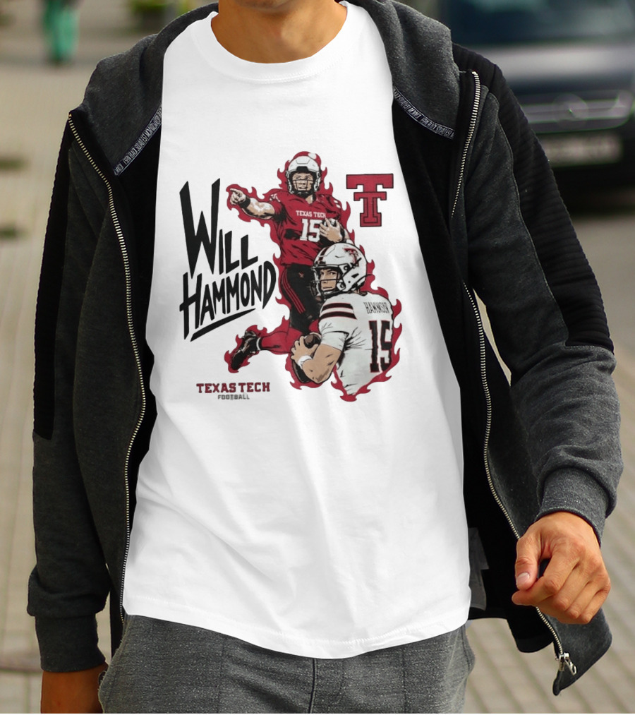 Texas Tech Red Raiders No 15 Will Hammond Football Player Collage T-Shirt