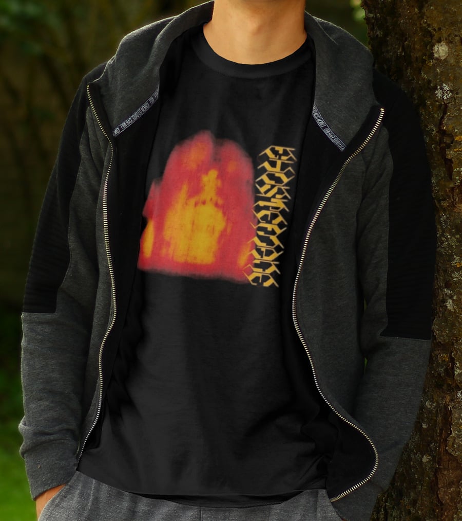 Ghostemane Face Hexagon Symbols And Red Yellow Abstract Blaze T-Shirt