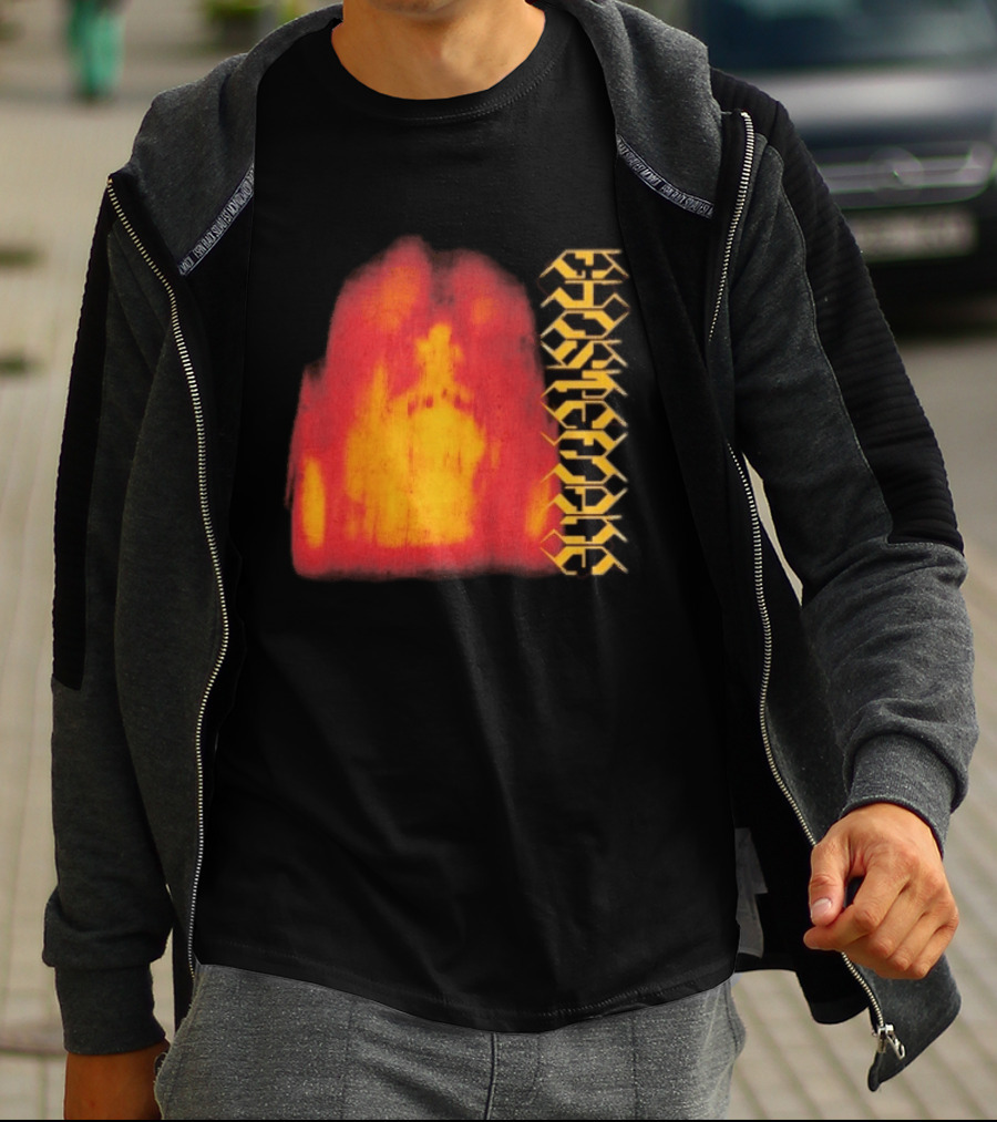 Ghostemane Face Hexagon Symbols And Red Yellow Abstract Blaze T-Shirt