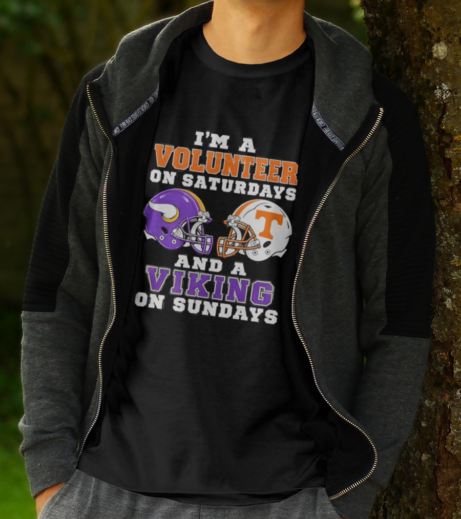 I'm A Volunteer On Saturdays And A Viking On Sundays Football Helmets T-Shirt