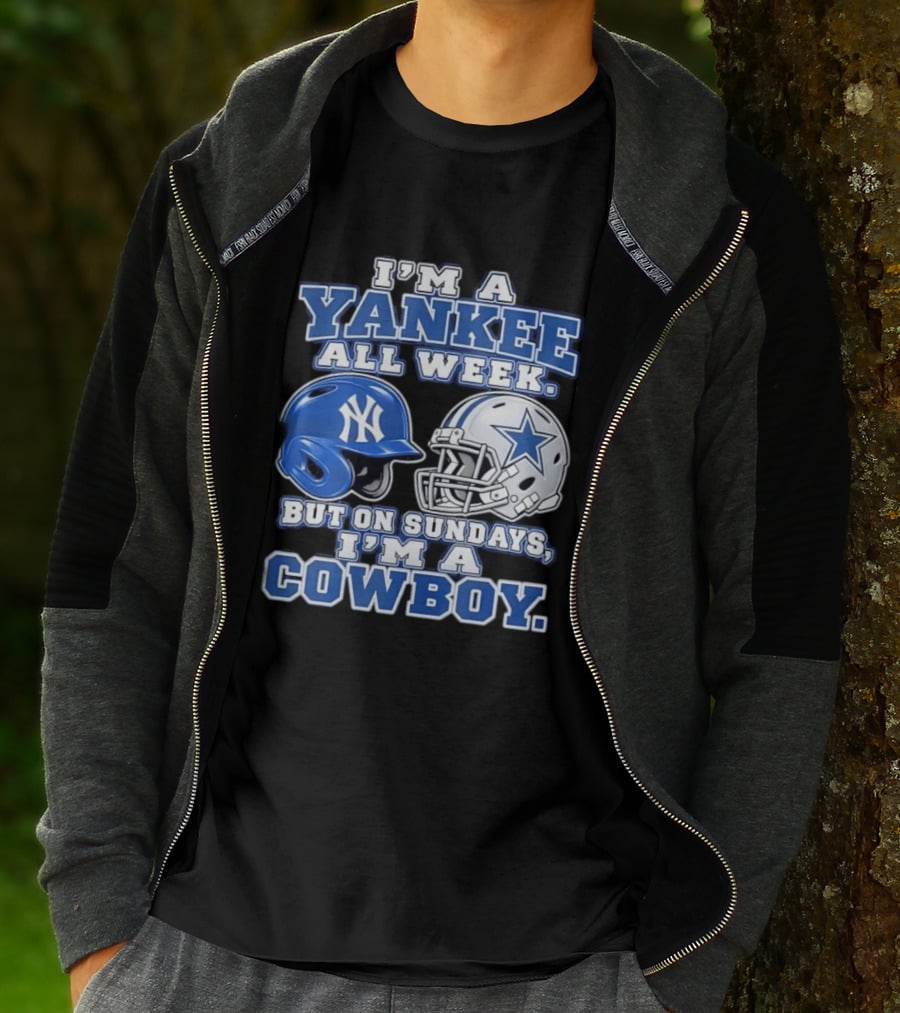 Yankee All Week But On Sundays Dallas Cowboy Football Fan T-Shirt