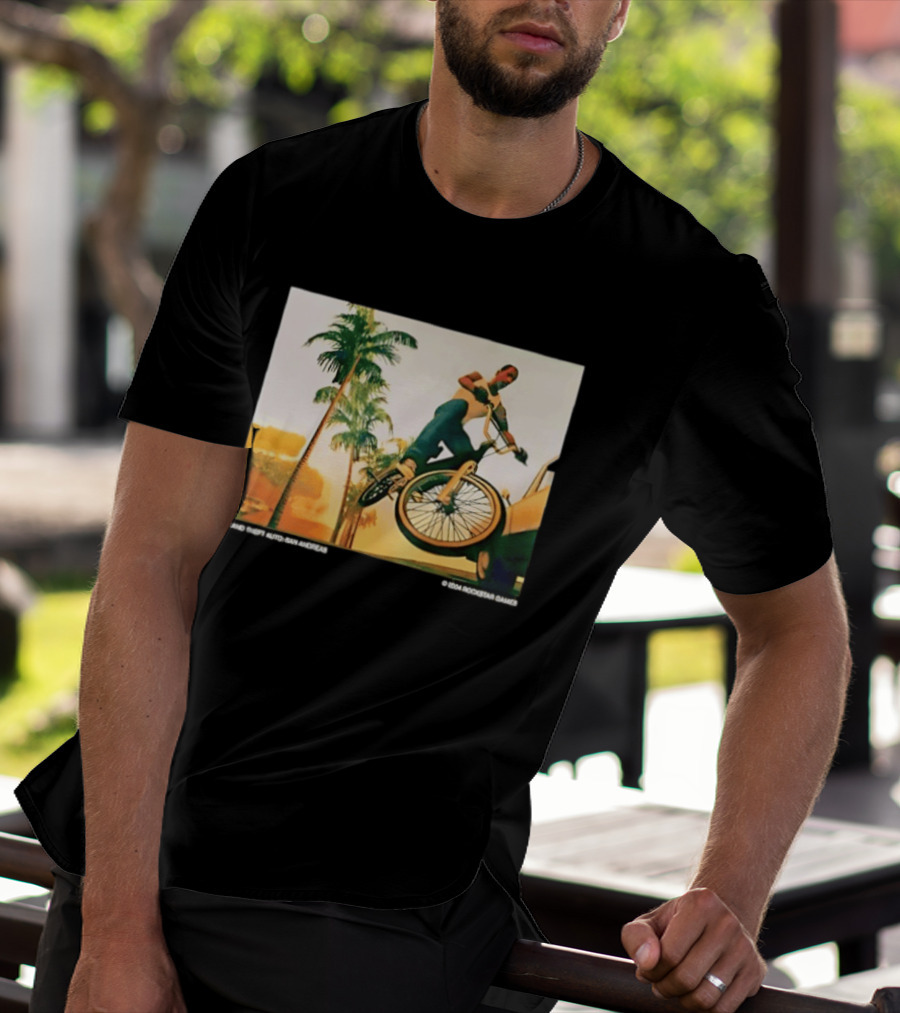 Grand Theft Auto San Andreas Rockstar Games Bicycle Scene T-Shirt