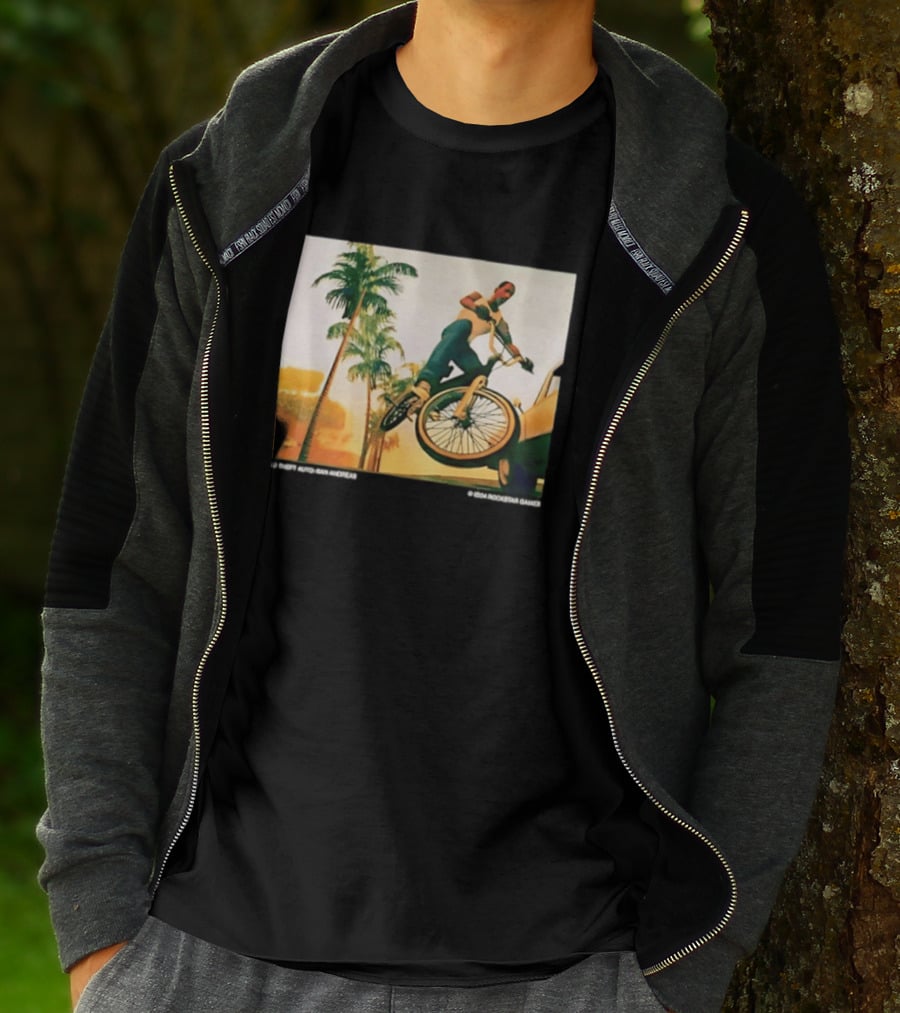 Grand Theft Auto San Andreas Rockstar Games Bicycle Scene T-Shirt