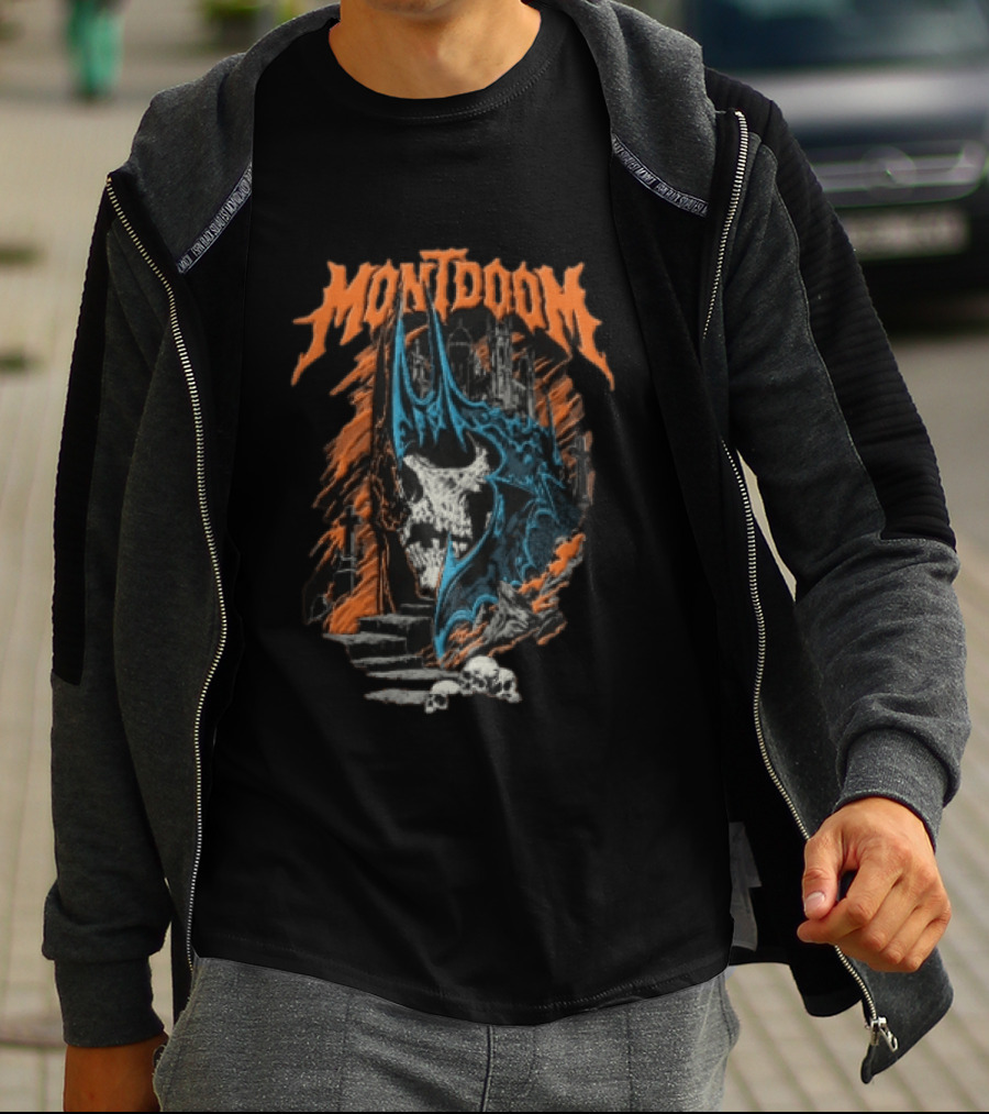 Montdoom Castle Skull And Cross Gothic Horror Fantasy T-Shirt