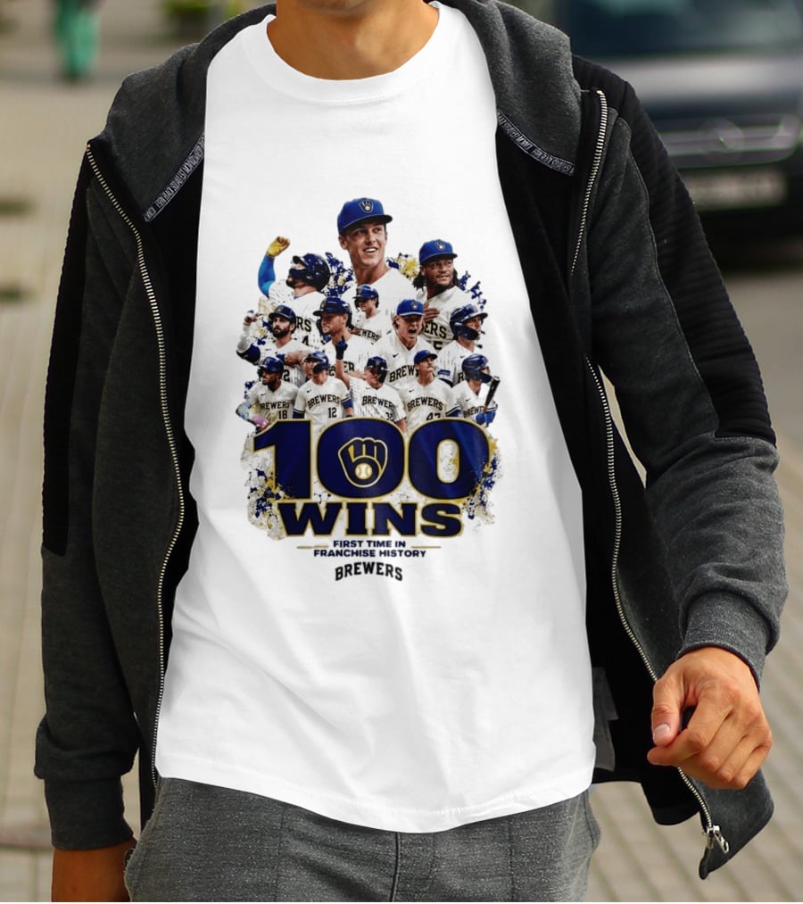 Brewers 100 Wins First Time In Franchise History Celebration T-Shirt
