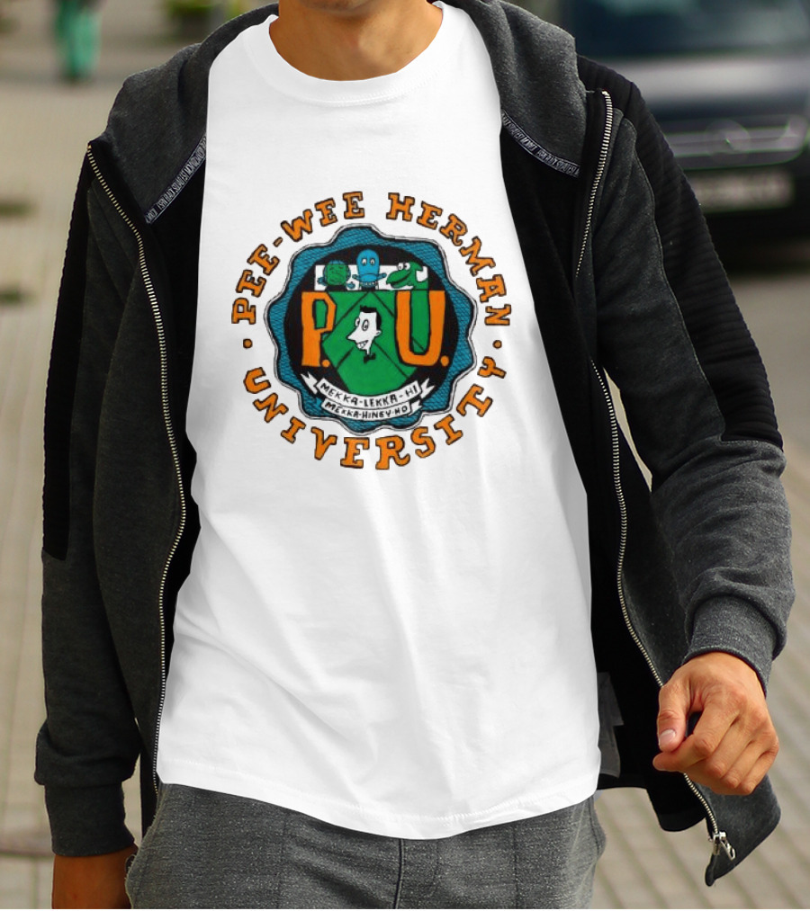 Retrokid Shop Pee Wee Herman University Mekka Lekka Hi Mekka Hiney Ho Crewneck T-Shirt