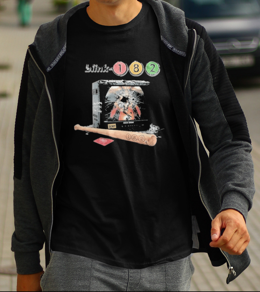 Blink 182 Take Off Your Pants And Jacket Rock Show TV Smash 182 Baseball Bat T-Shirt