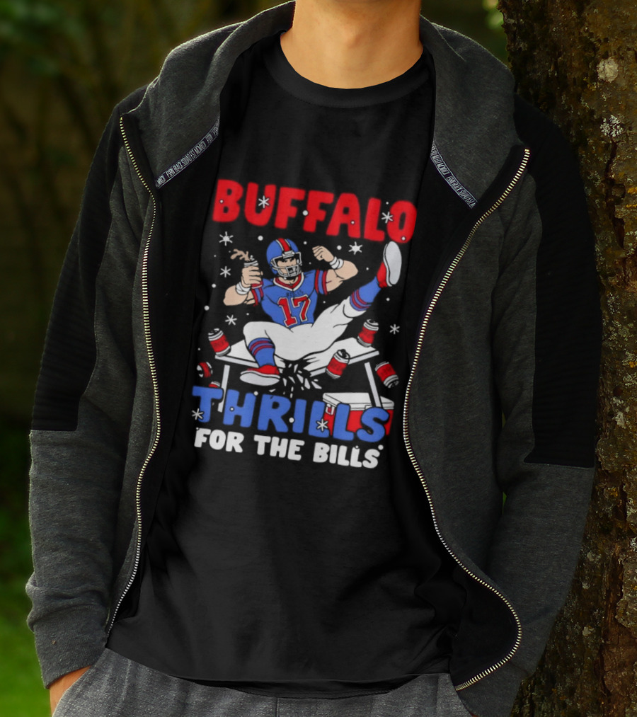 Buffalo Bills 17 Thrills Josh Allen Table Celebration T-Shirt