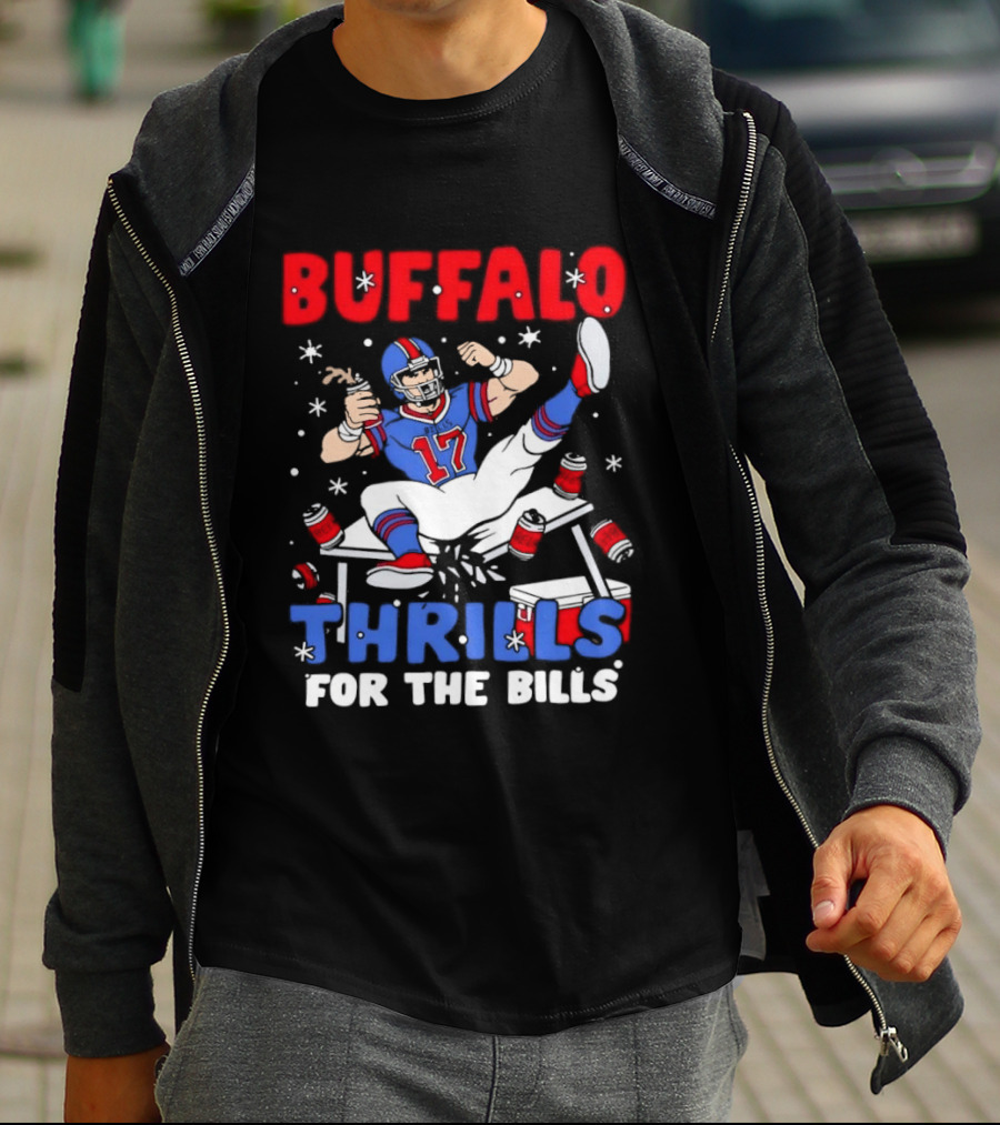 Buffalo Bills 17 Thrills Josh Allen Table Celebration T-Shirt