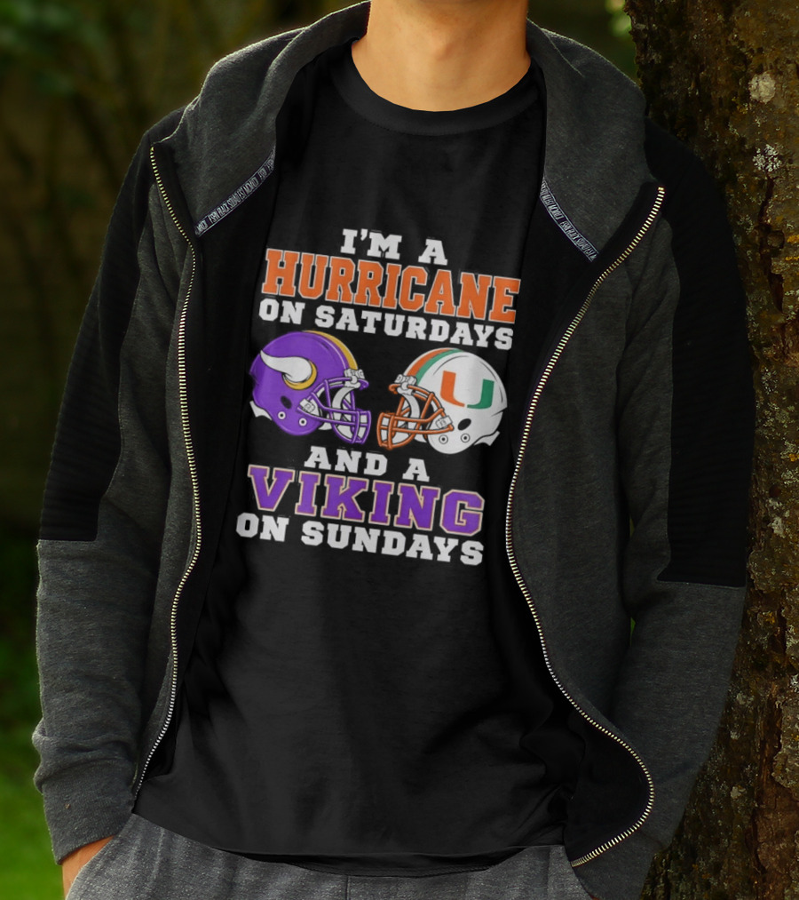 I'm A Hurricane On Saturdays And A Viking On Sundays Helmet Mindset T-Shirt