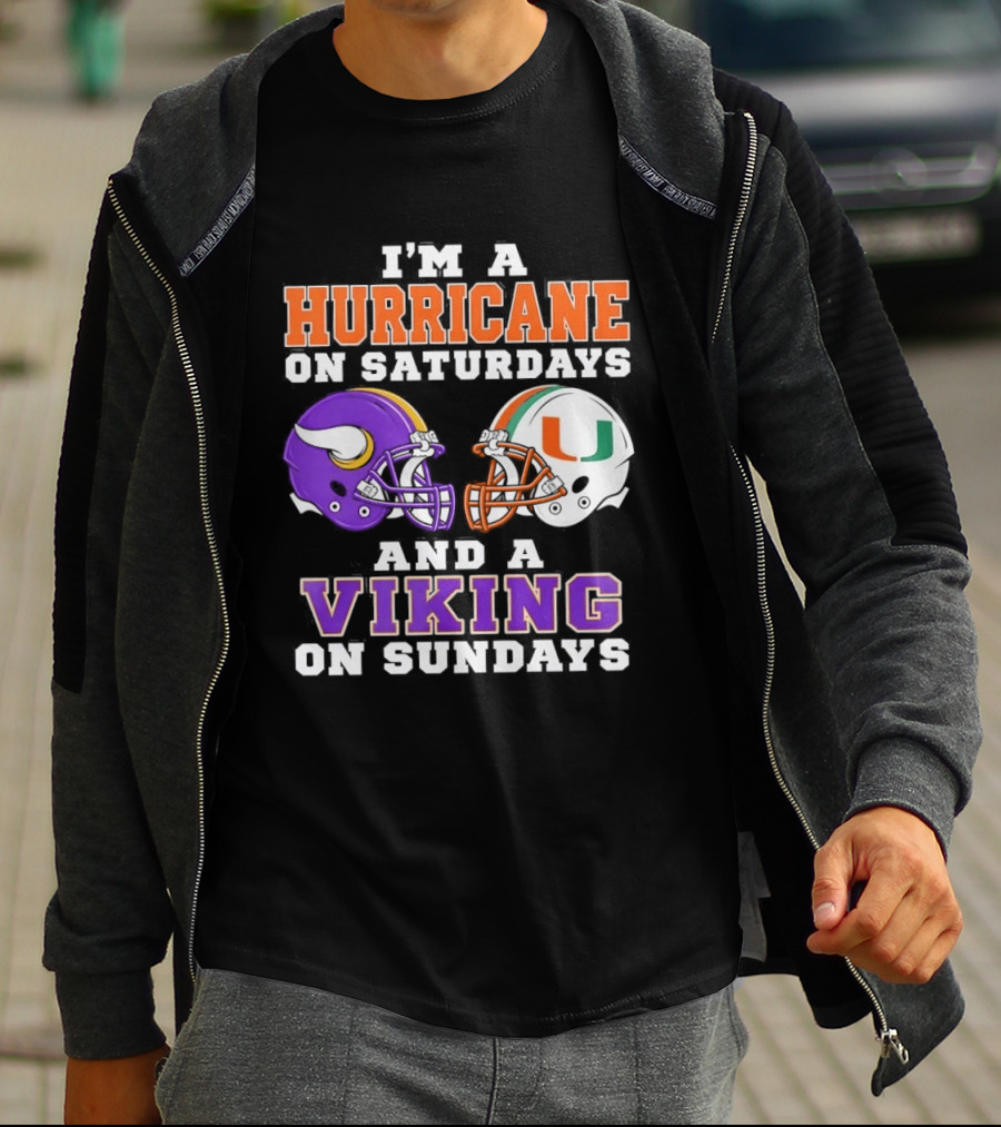 I'm A Hurricane On Saturdays And A Viking On Sundays Helmet Mindset T-Shirt