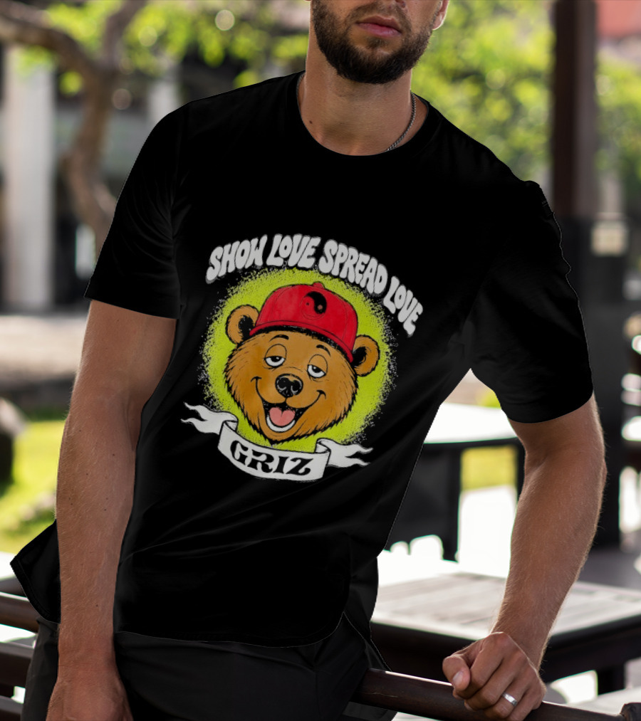 Griz Show Love Spread Love 1990's Bear Hat T-Shirt