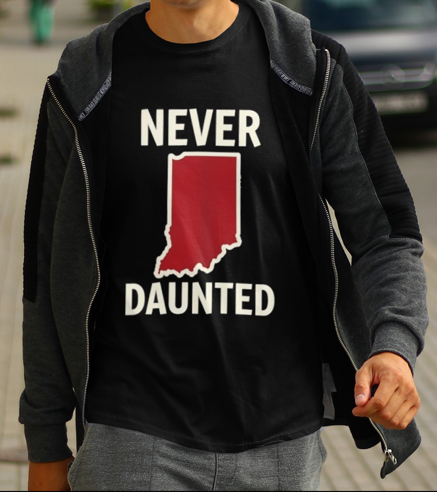 Never Daunted Indiana State Red Map T-Shirt