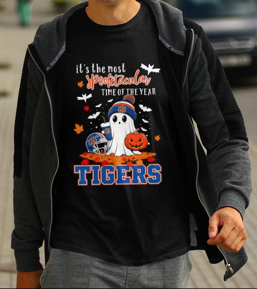 It's The Most Spooktacular Time Of The Year Tigers Halloween Ghost Pumpkins T-Shirt