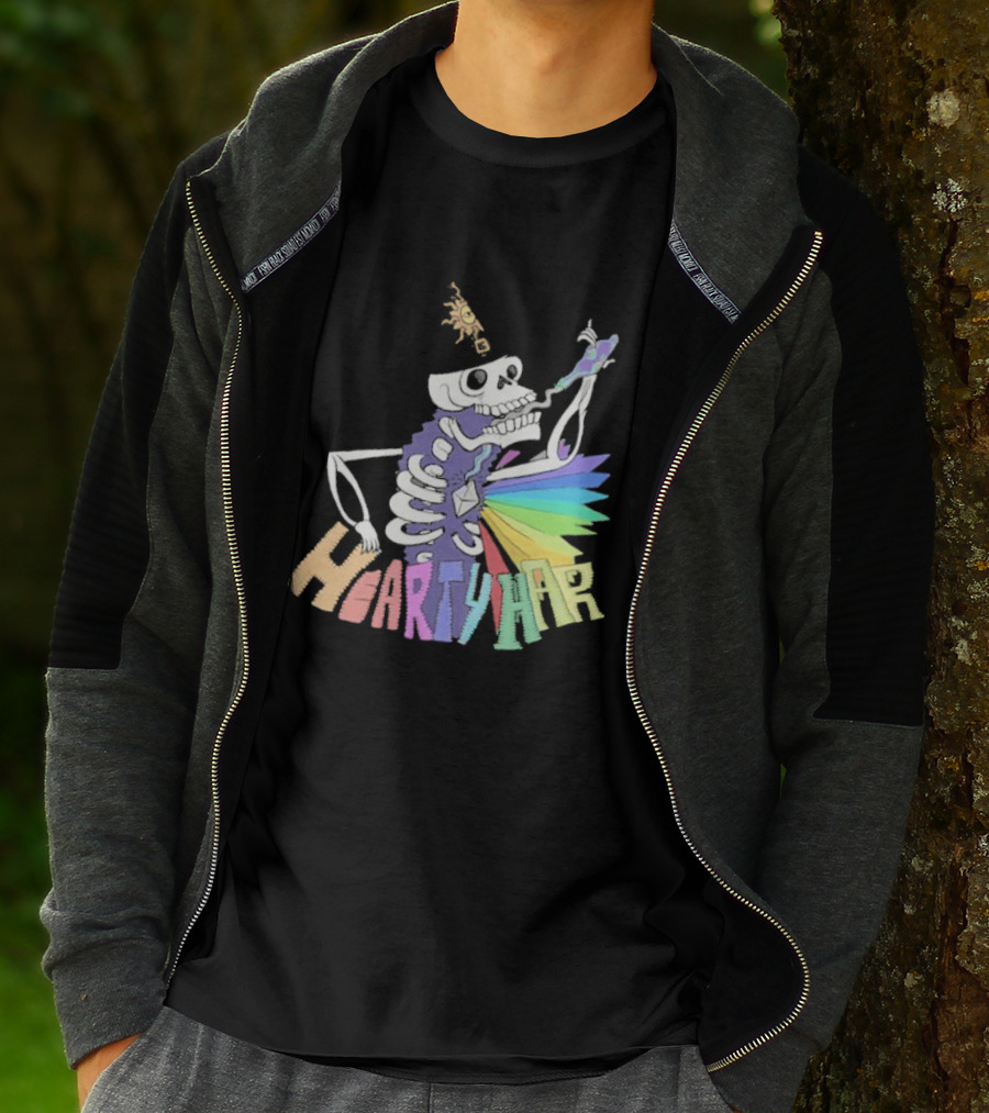 John Fogerty Hearty Har Colorful Skeleton With Rainbow T-Shirt