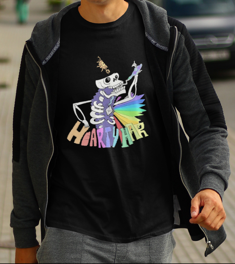 John Fogerty Hearty Har Colorful Skeleton With Rainbow T-Shirt