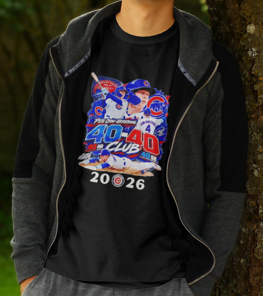 Pete Crow Armstrong 40HR 40SB Club Chicago Cubs 2026 T-Shirt