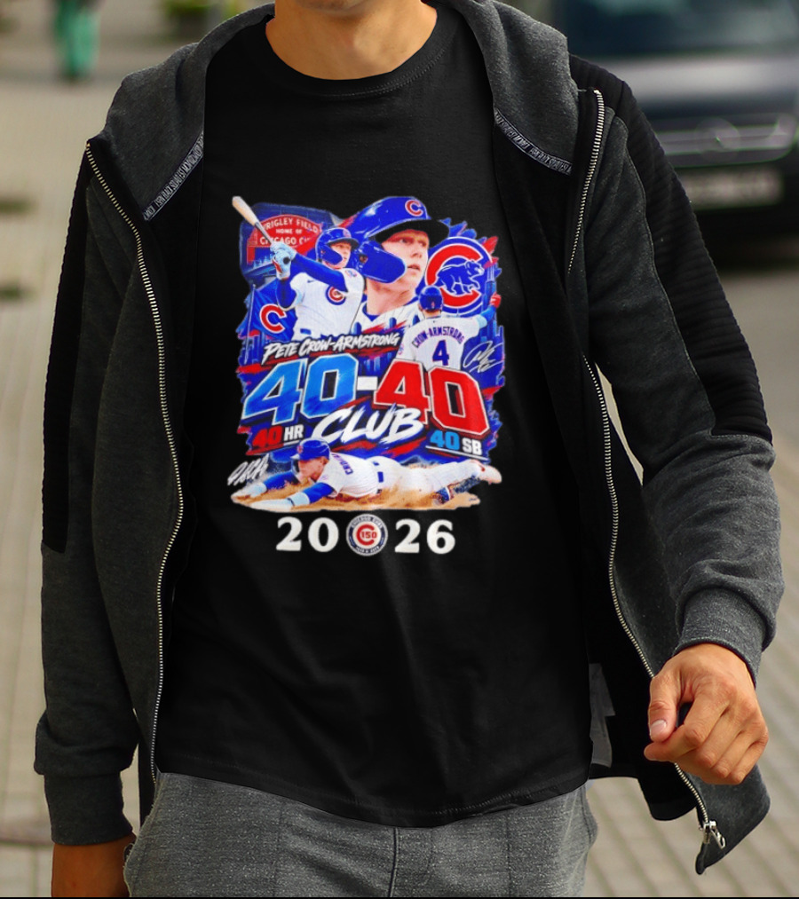 Pete Crow Armstrong 40HR 40SB Club Chicago Cubs 2026 T-Shirt