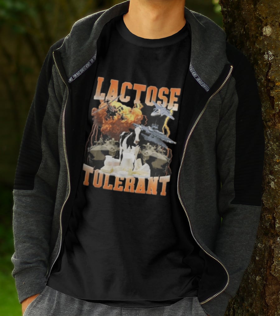 Lactose Tolerant Cow With Military Vehicles And Explosions T-Shirt