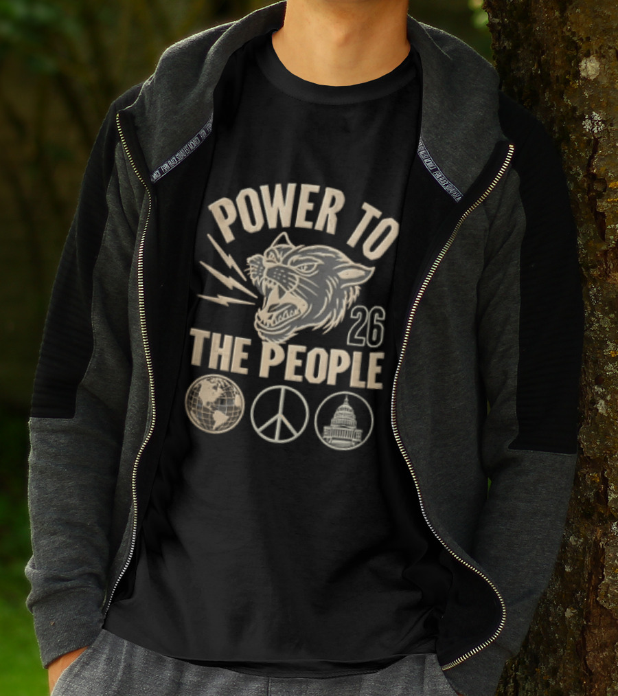 Power To The People Panther Head 2023 Peace And Unity T-Shirt