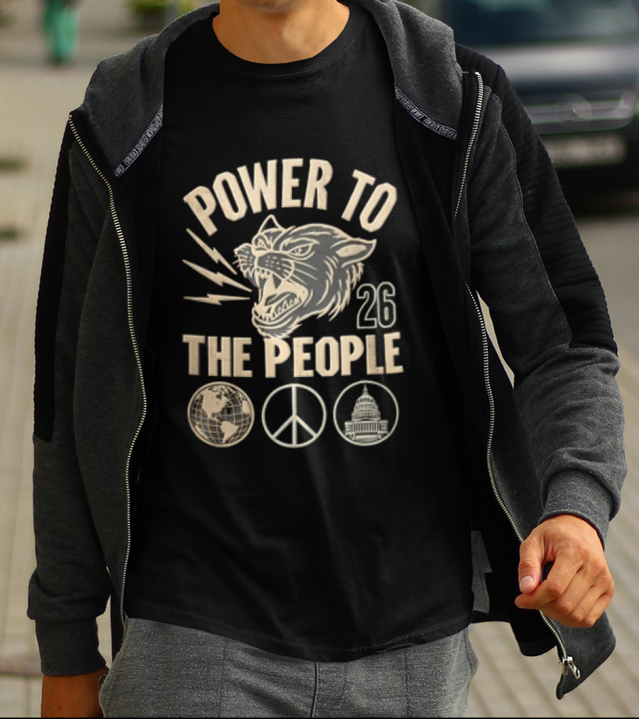 Power To The People Panther Head 2023 Peace And Unity T-Shirt