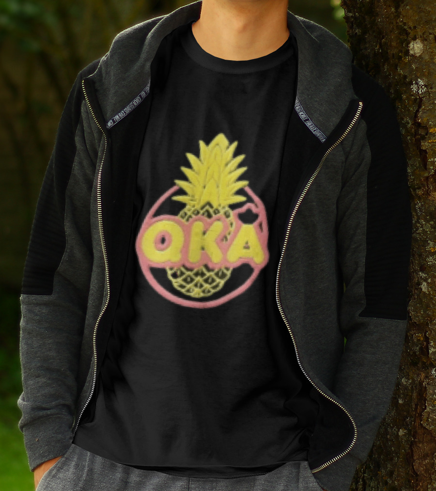 QKA Yellow Pineapple Inside Red Circle T-Shirt
