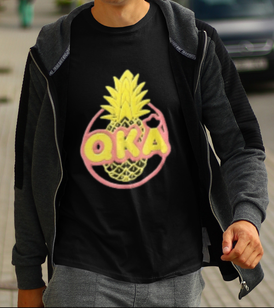 QKA Yellow Pineapple Inside Red Circle T-Shirt