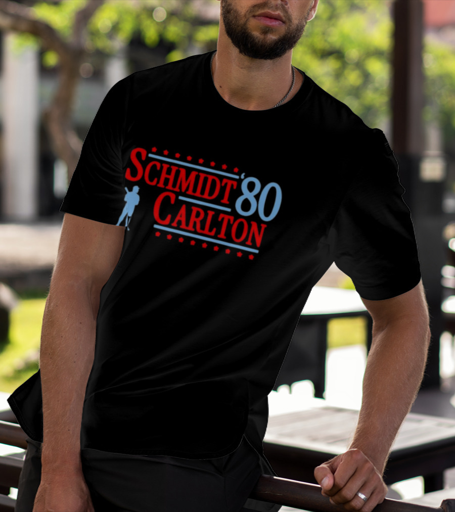 Schmidt Carlton '80 Philadelphia Phillies Baseball Legends T-Shirt