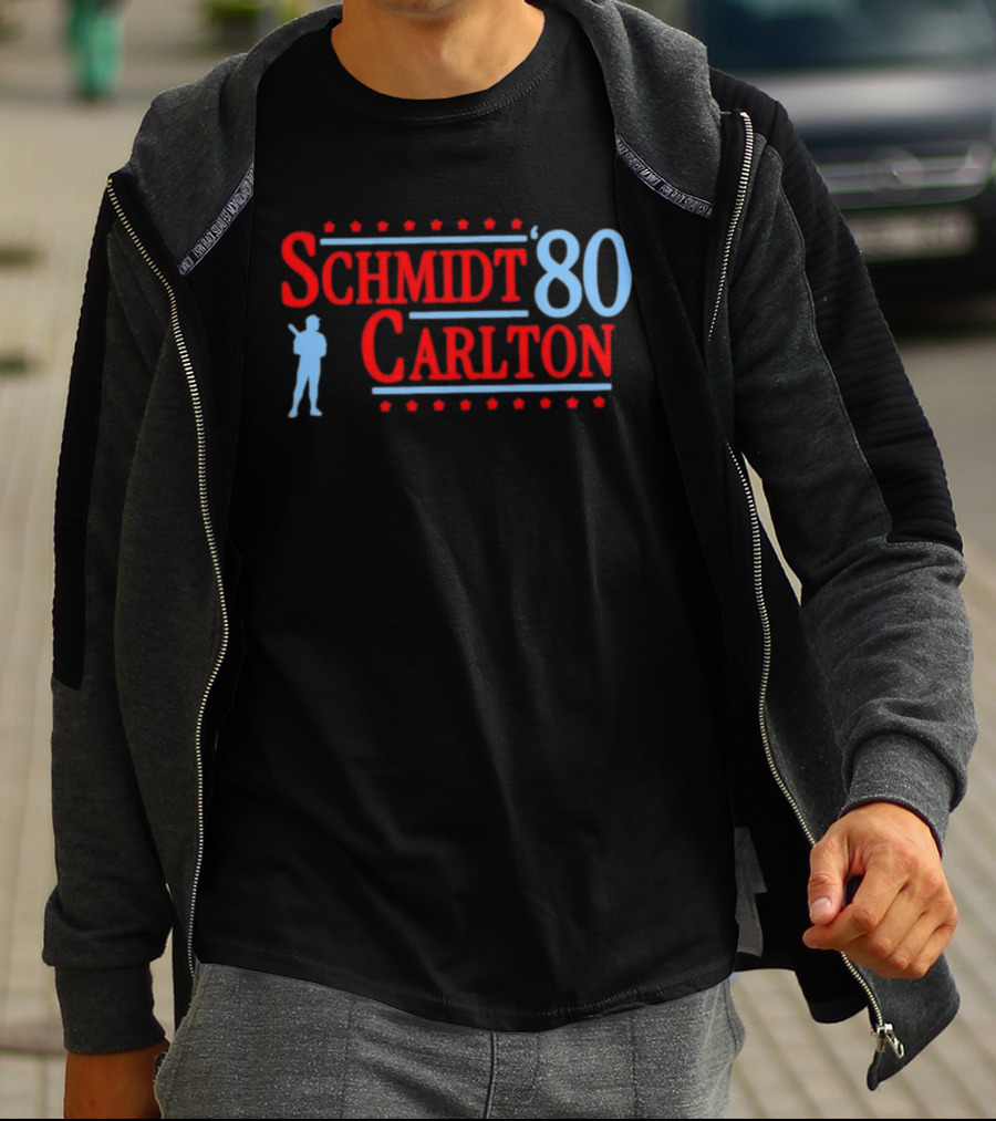 Schmidt Carlton '80 Philadelphia Phillies Baseball Legends T-Shirt