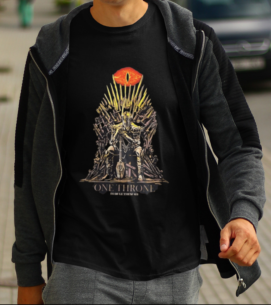 One Throne To Rule Them All Sauron Iron Throne Fantasy T-Shirt