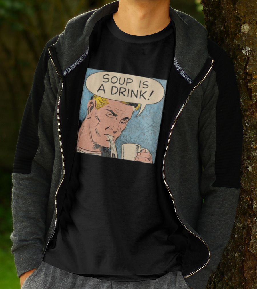Soup Is A Drink Comic Panel T-Shirt