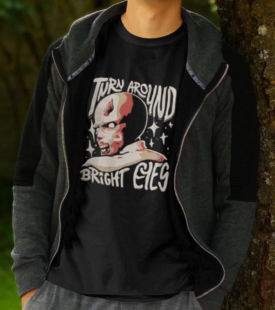 Turn Around Bright Eyes Zombie Face Stars T-Shirt