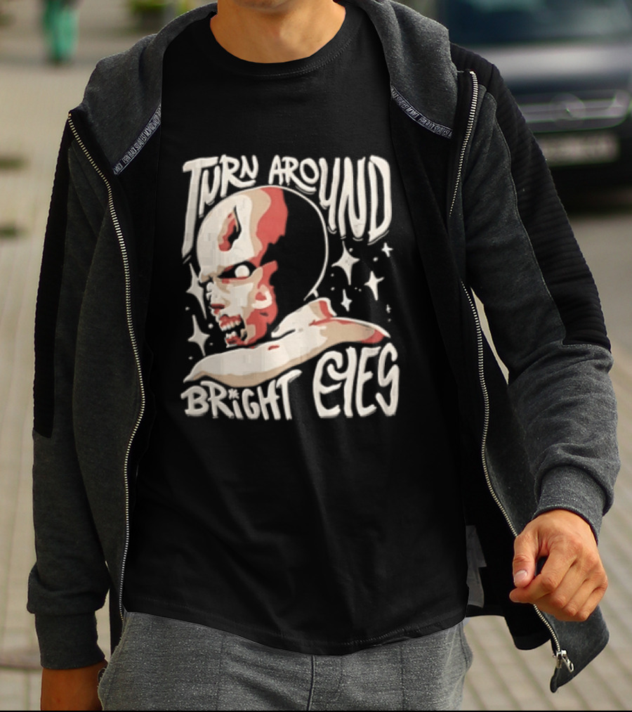 Turn Around Bright Eyes Zombie Face Stars T-Shirt
