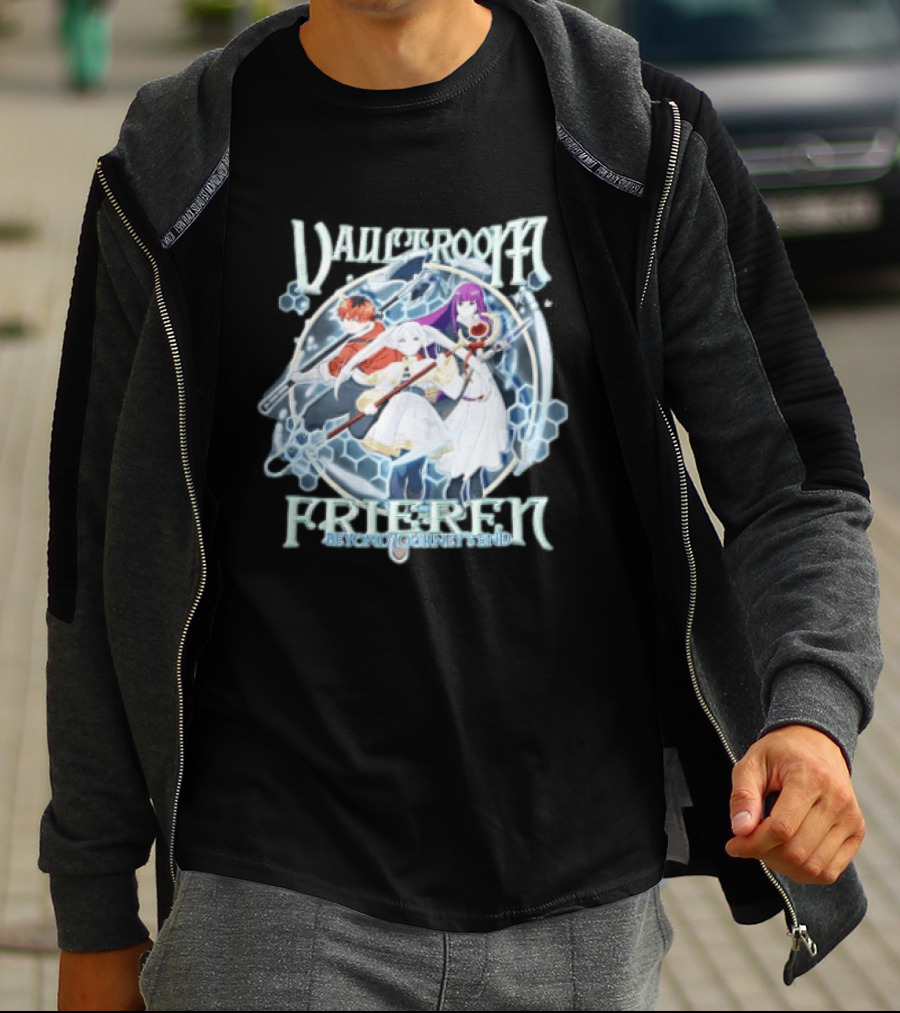 Vaultroom Frieren Beyond Journey's End Anime Characters With Magical Weapons T-Shirt