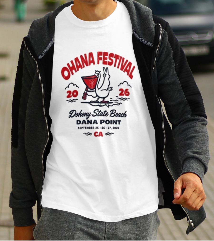 Ohana Festival 2026 Doheny State Beach Dana Point September 25 27 CA Surf Pelican T-Shirt