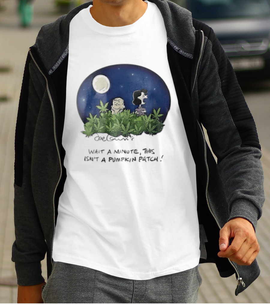 Peanuts Wait A Minute This Isn't A Pumpkin Patch Moon Night Scene Charlie Brown Lucy T-Shirt