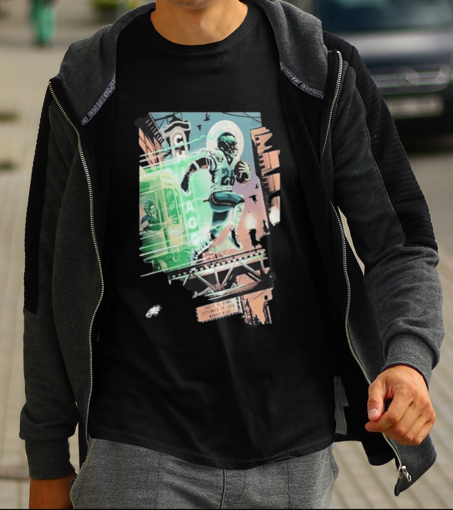 Chicago Bears Eagles Clash Philadelphia Skyline September 28 2026 Monday Night Football T-Shirt